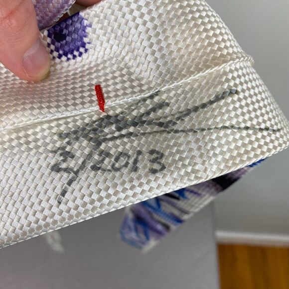 Imani Uomo Tie Men's 61x3.25 White Painted Unique Rare Medallion Signed Unique! - Picture 6 of 12